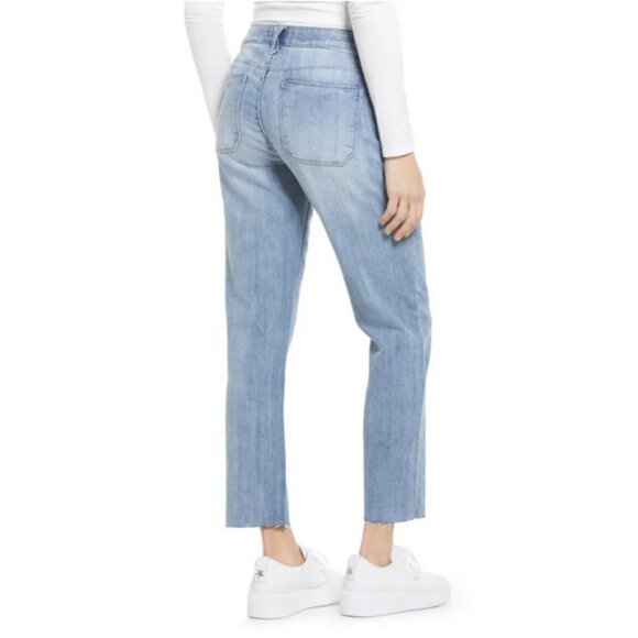 WIT & WISDOM 'Ab'Solution High Waist Raw Hem Crop Slim Straight Leg Jeans 6 NWT - Picture 3 of 15